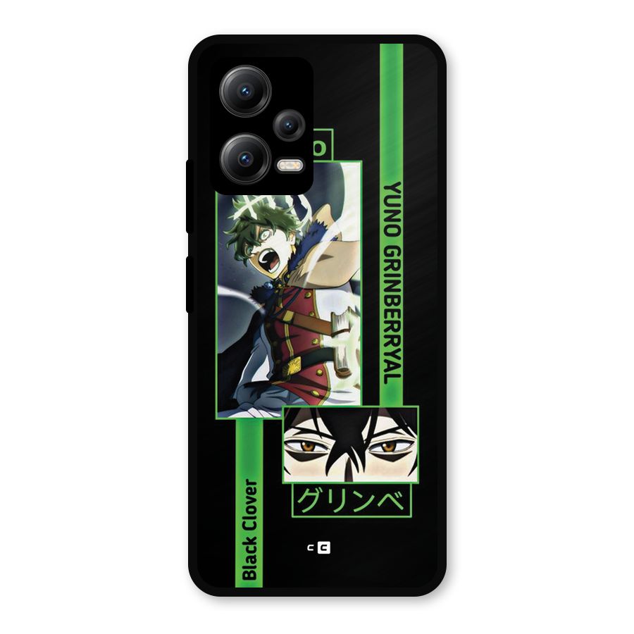 Yuno Black Clover Metal Back Case for Redmi Note 12 5G