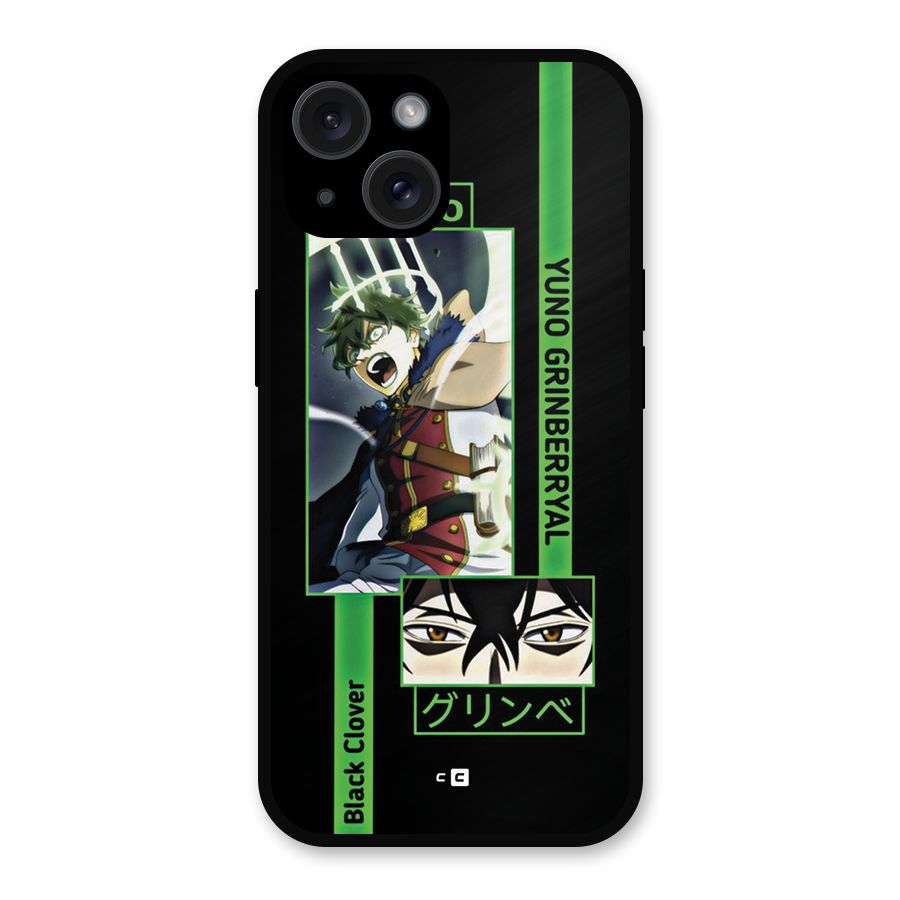 Yuno Black Clover Metal Back Case for iPhone 15