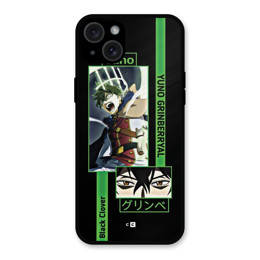 Yuno Black Clover Metal Back Case for iPhone 15 Plus