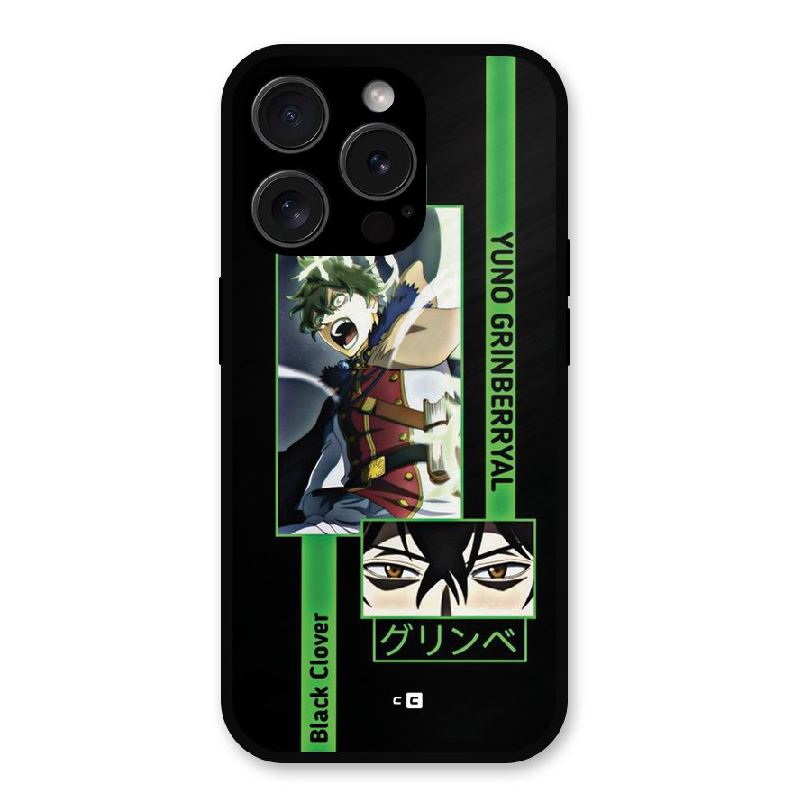 Yuno Black Clover Metal Back Case for iPhone 15 Pro