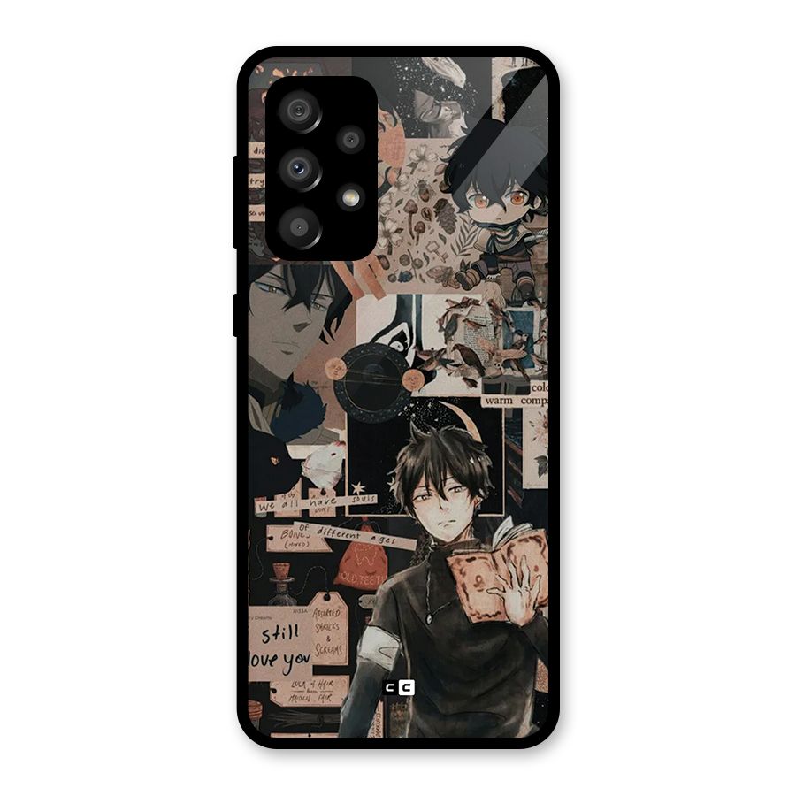 Yuno Collage Glass Back Case for Galaxy A32