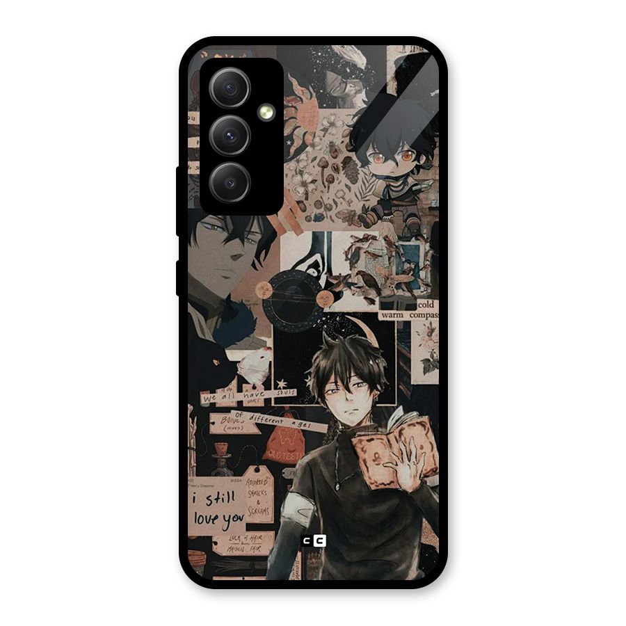 Yuno Collage Glass Back Case for Galaxy A34