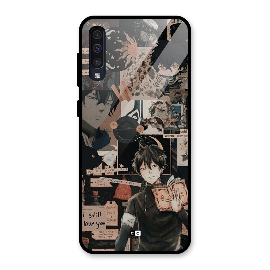 Yuno Collage Glass Back Case for Galaxy A50s