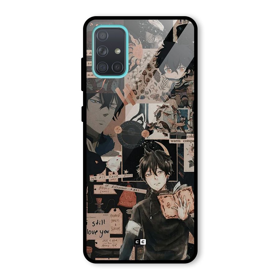 Yuno Collage Glass Back Case for Galaxy A71
