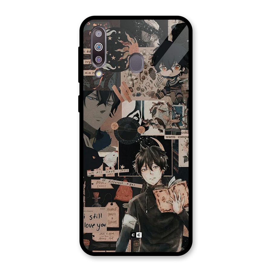 Yuno Collage Glass Back Case for Galaxy M30