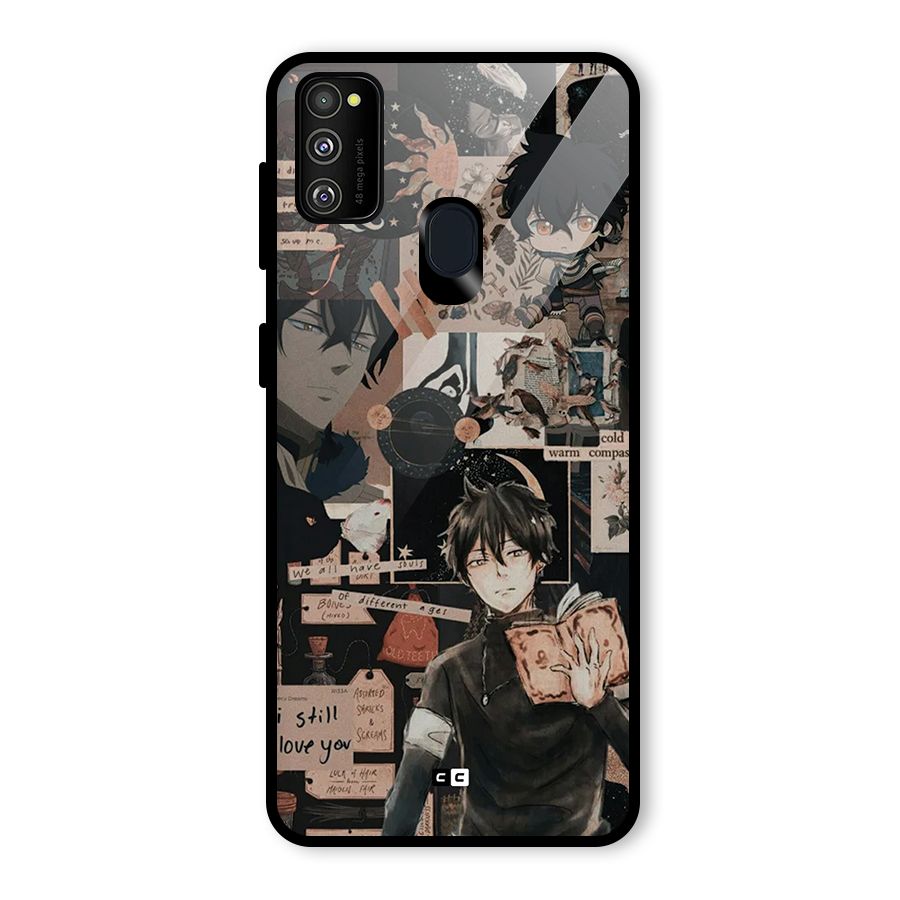 Yuno Collage Glass Back Case for Galaxy M30s