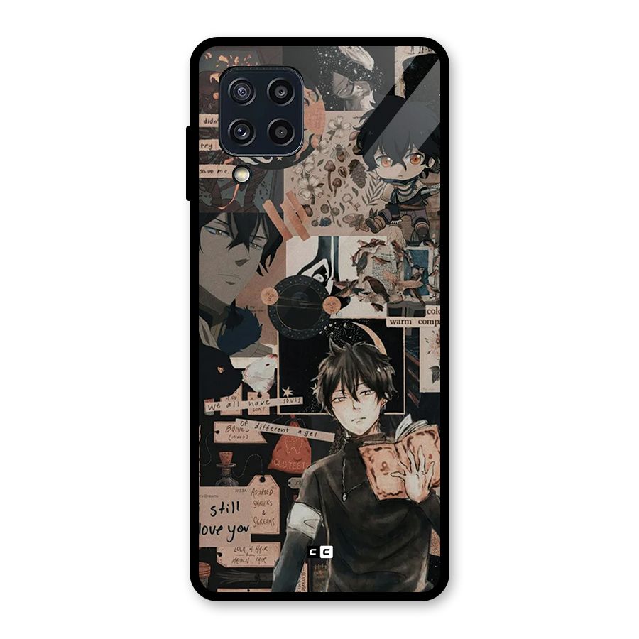 Yuno Collage Glass Back Case for Galaxy M32