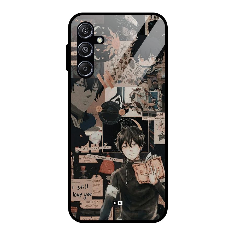 Yuno Collage Glass Back Case for Galaxy M34 5G