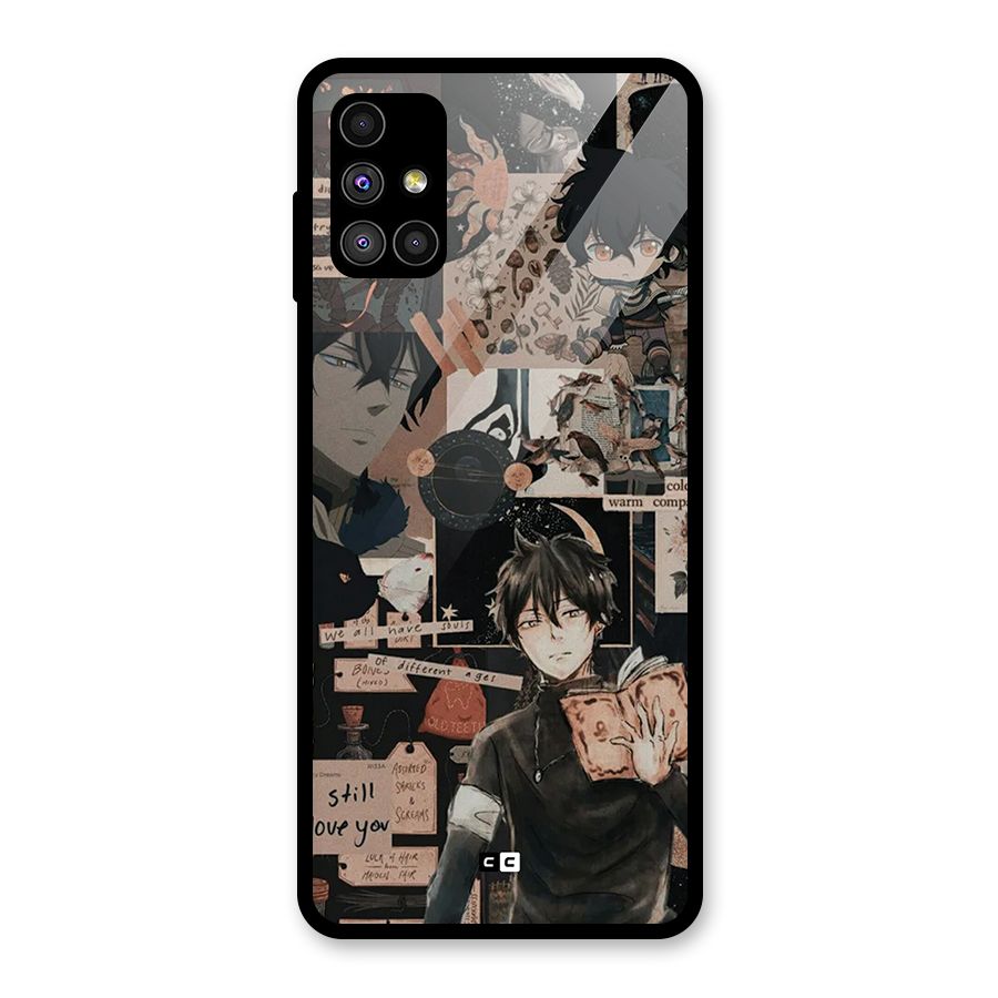 Yuno Collage Glass Back Case for Galaxy M51