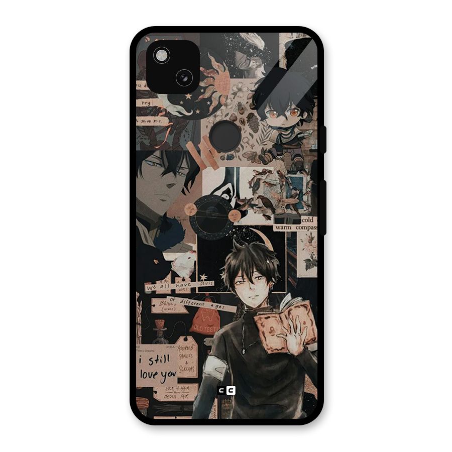 Yuno Collage Glass Back Case for Google Pixel 4a