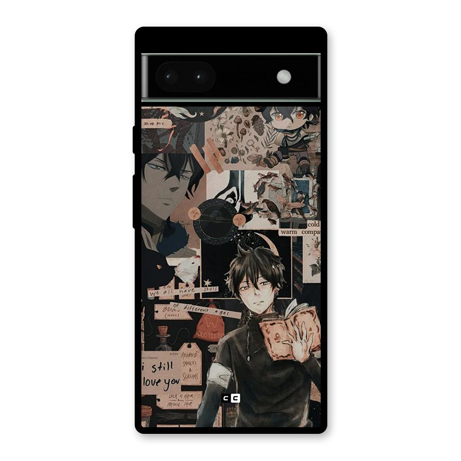 Yuno Collage Glass Back Case for Google Pixel 6a