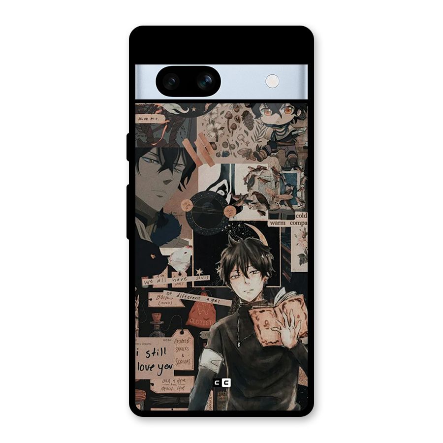 Yuno Collage Glass Back Case for Google Pixel 7a