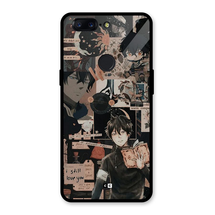 Yuno Collage Glass Back Case for OnePlus 5T