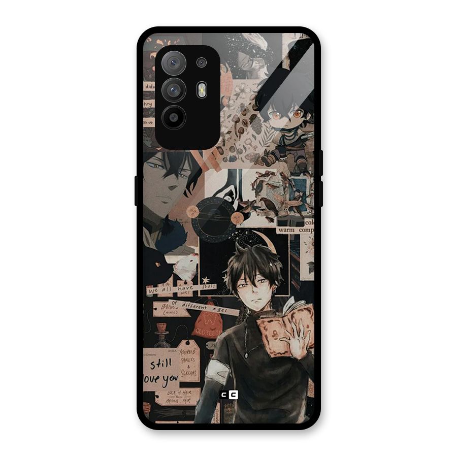 Yuno Collage Glass Back Case for Oppo F19 Pro Plus 5G
