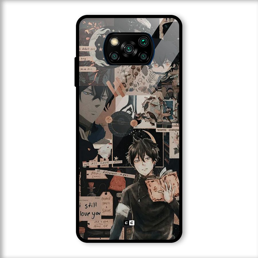 Yuno Collage Glass Back Case for Poco X3