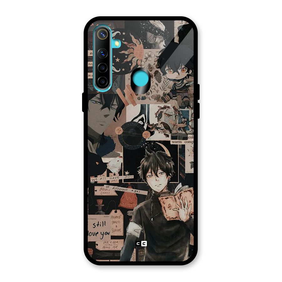 Yuno Collage Glass Back Case for Realme 5i