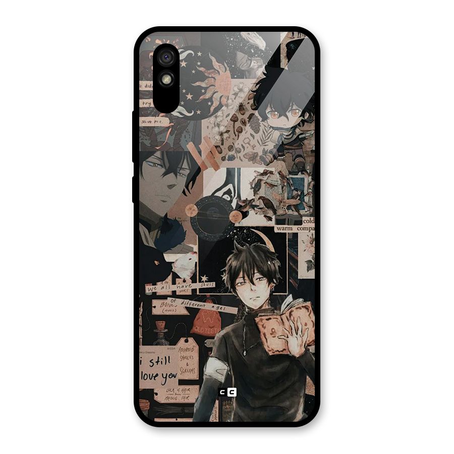 Yuno Collage Glass Back Case for Redmi 9A