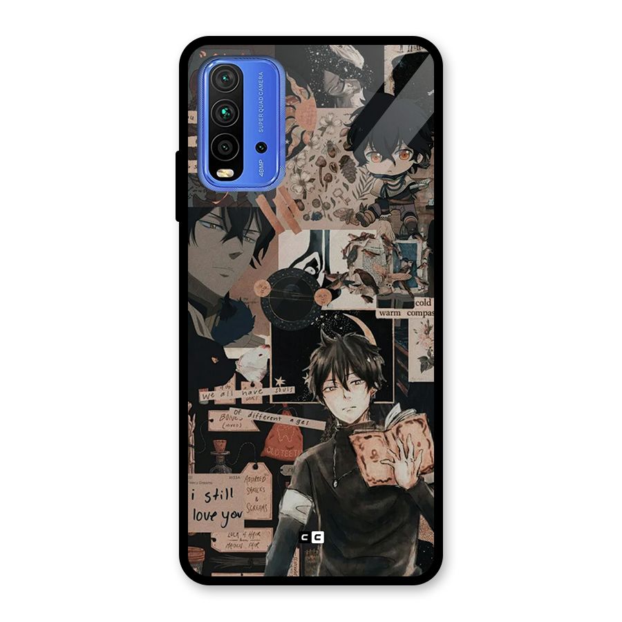 Yuno Collage Glass Back Case for Redmi 9 Power