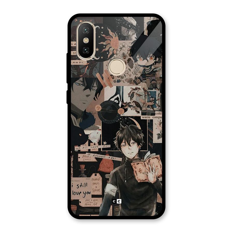 Yuno Collage Glass Back Case for Redmi A2