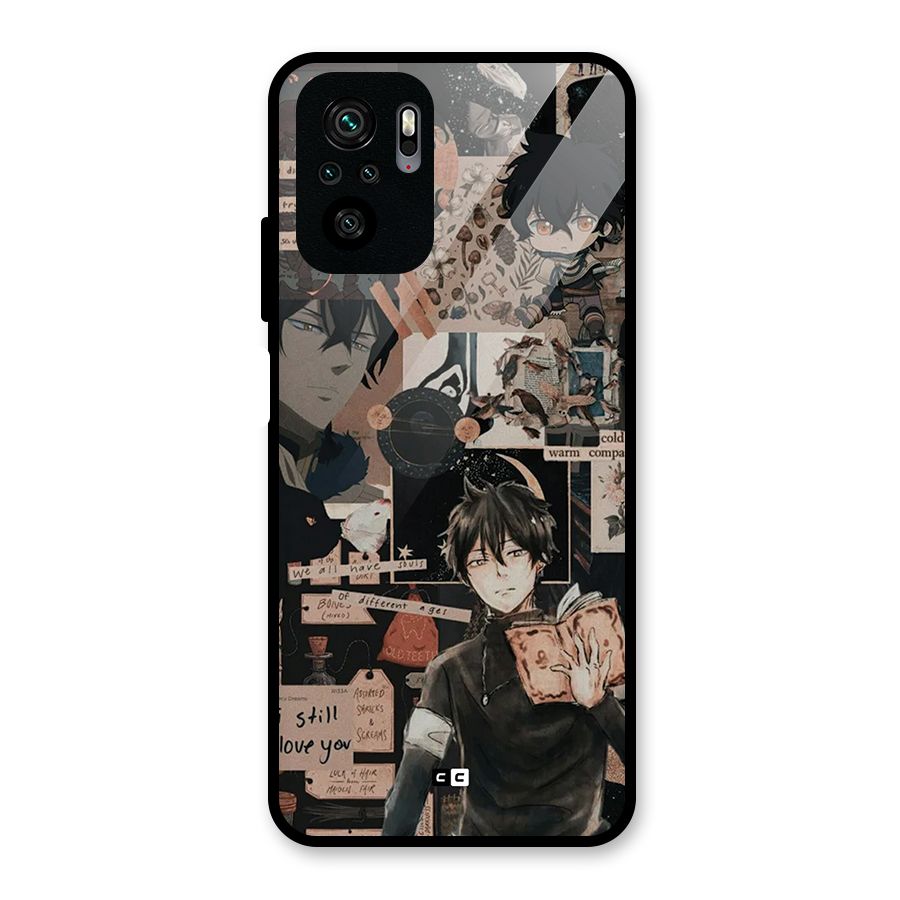 Yuno Collage Glass Back Case for Redmi Note 10S