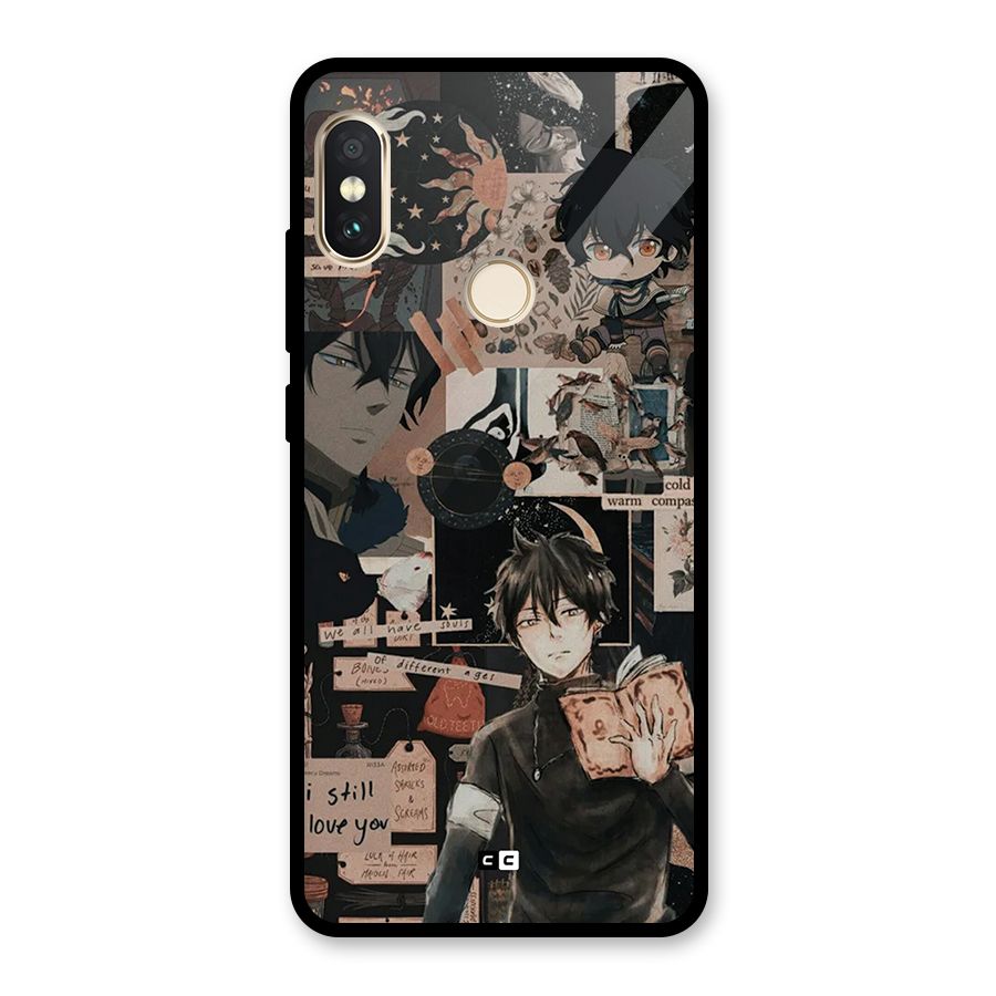 Yuno Collage Glass Back Case for Redmi Note 5 Pro
