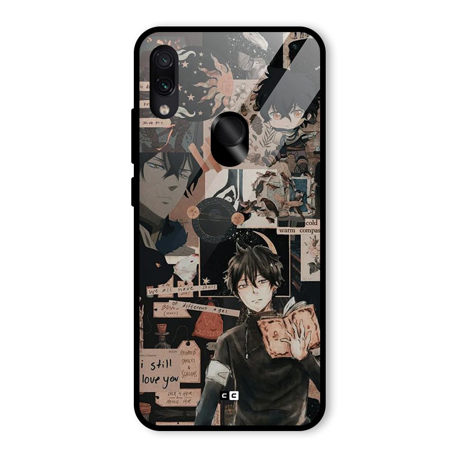 Yuno Collage Glass Back Case for Redmi Note 7S