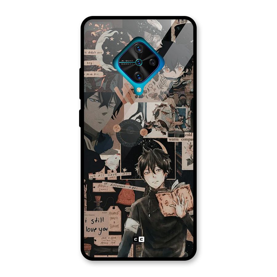 Yuno Collage Glass Back Case for Vivo S1 Pro