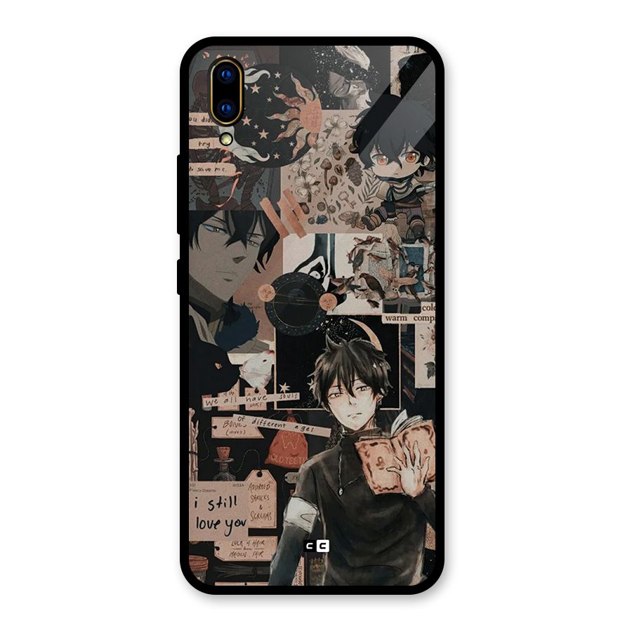 Yuno Collage Glass Back Case for Vivo V11 Pro