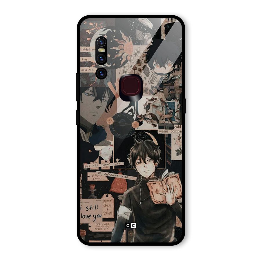 Yuno Collage Glass Back Case for Vivo V15