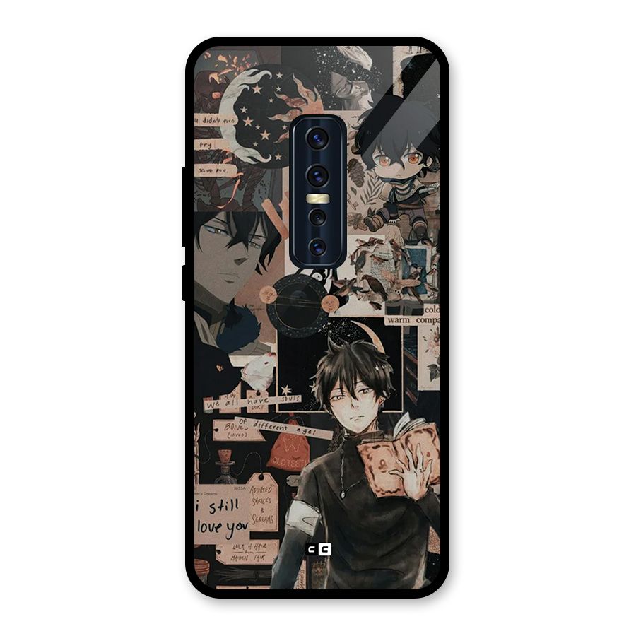Yuno Collage Glass Back Case for Vivo V17 Pro