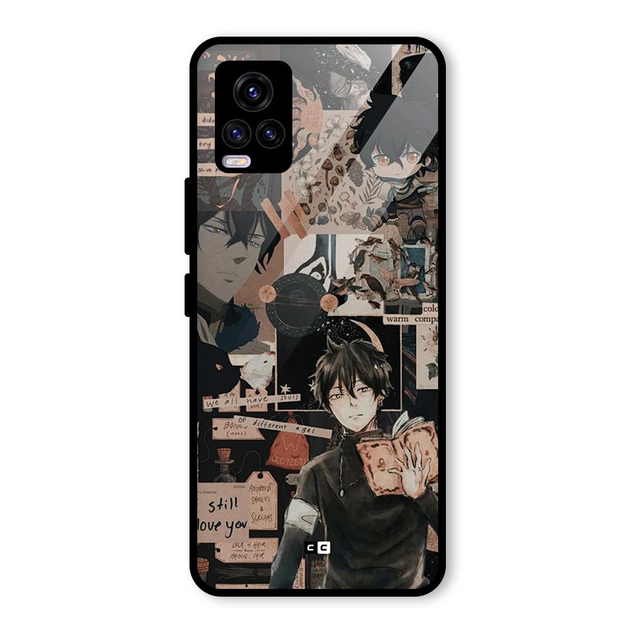 Yuno Collage Glass Back Case for Vivo V20 2021