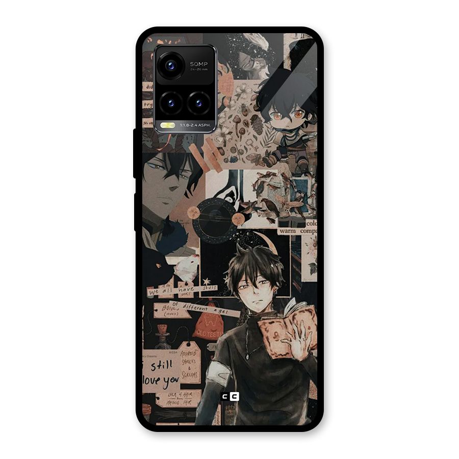 Yuno Collage Glass Back Case for Vivo Y21 2021