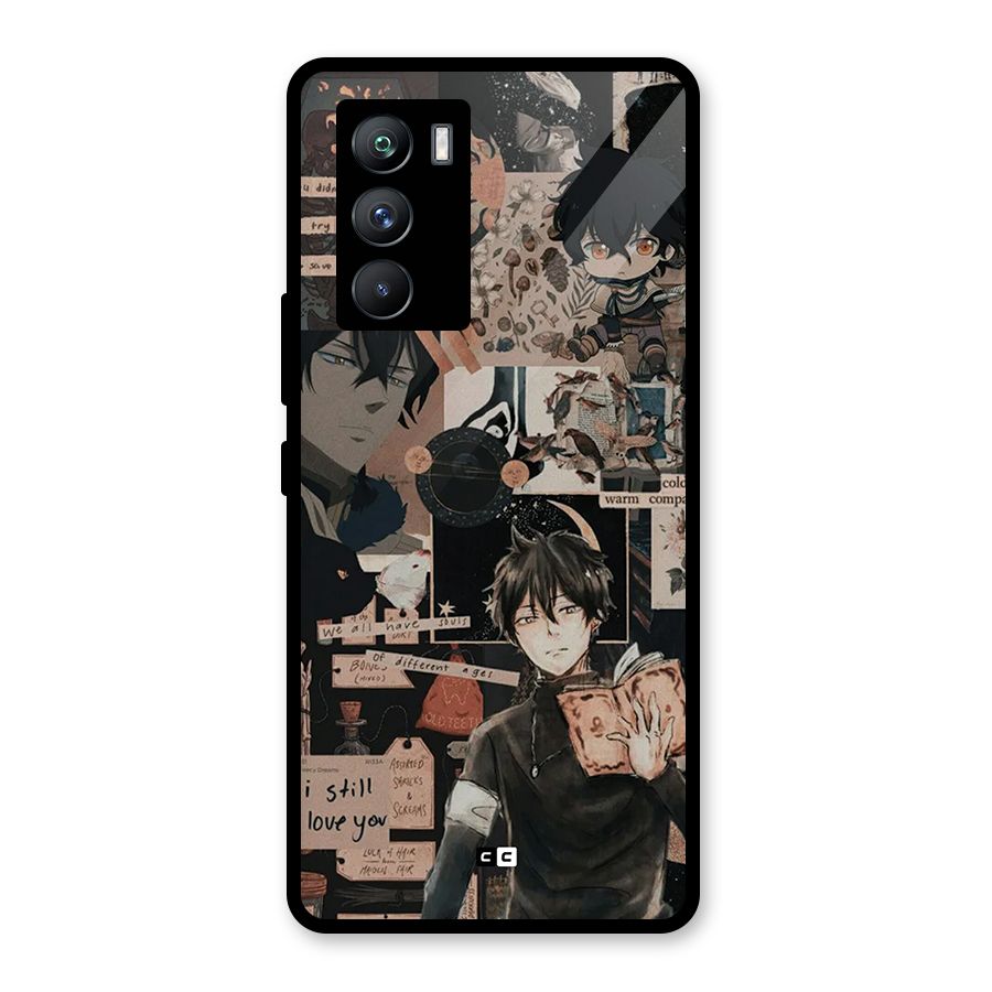 Yuno Collage Glass Back Case for Vivo iQOO 9 SE