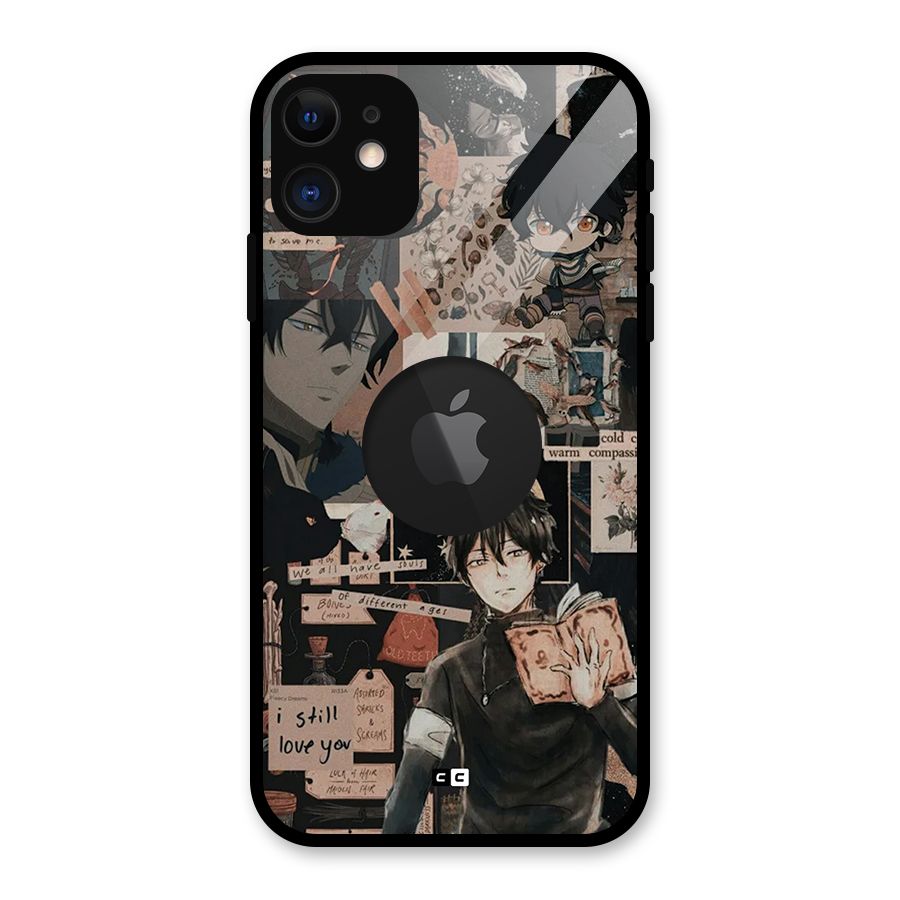 Yuno Collage Glass Back Case for iPhone 11 Logo Cut