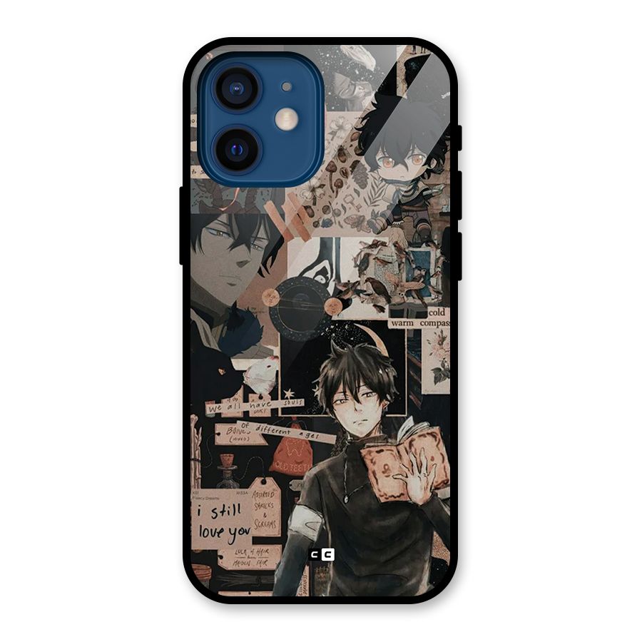 Yuno Collage Glass Back Case for iPhone 12 Mini