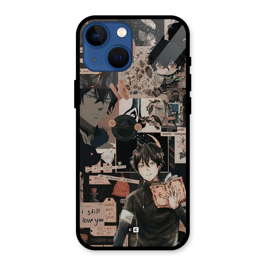 Yuno Collage Glass Back Case for iPhone 13 Mini