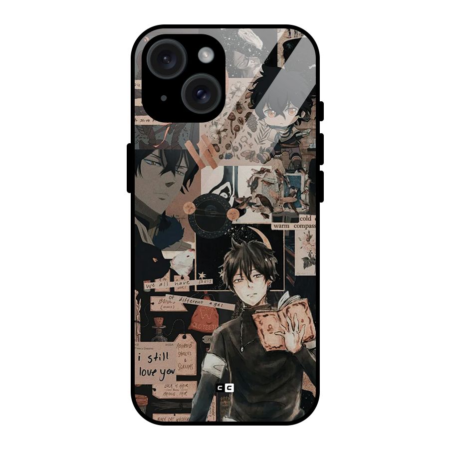 Yuno Collage Glass Back Case for iPhone 15