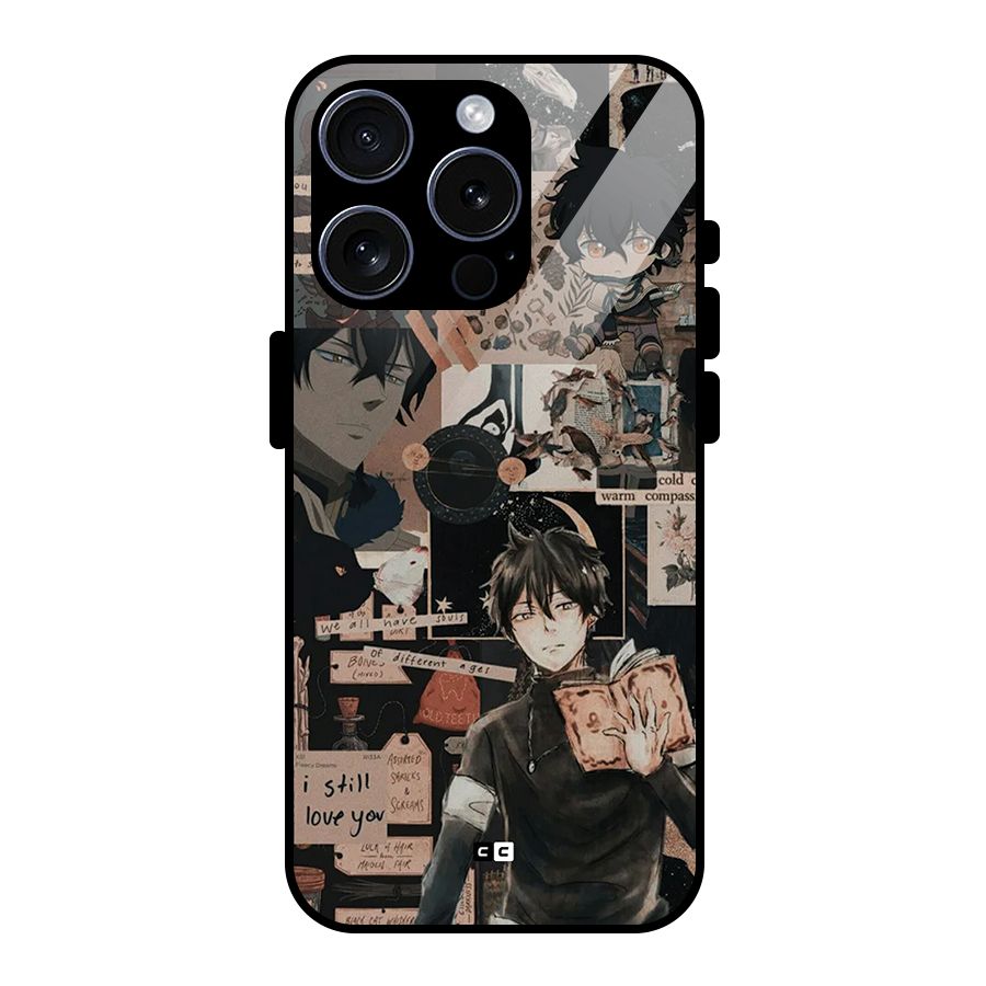 Yuno Collage Glass Back Case for iPhone 15 Pro
