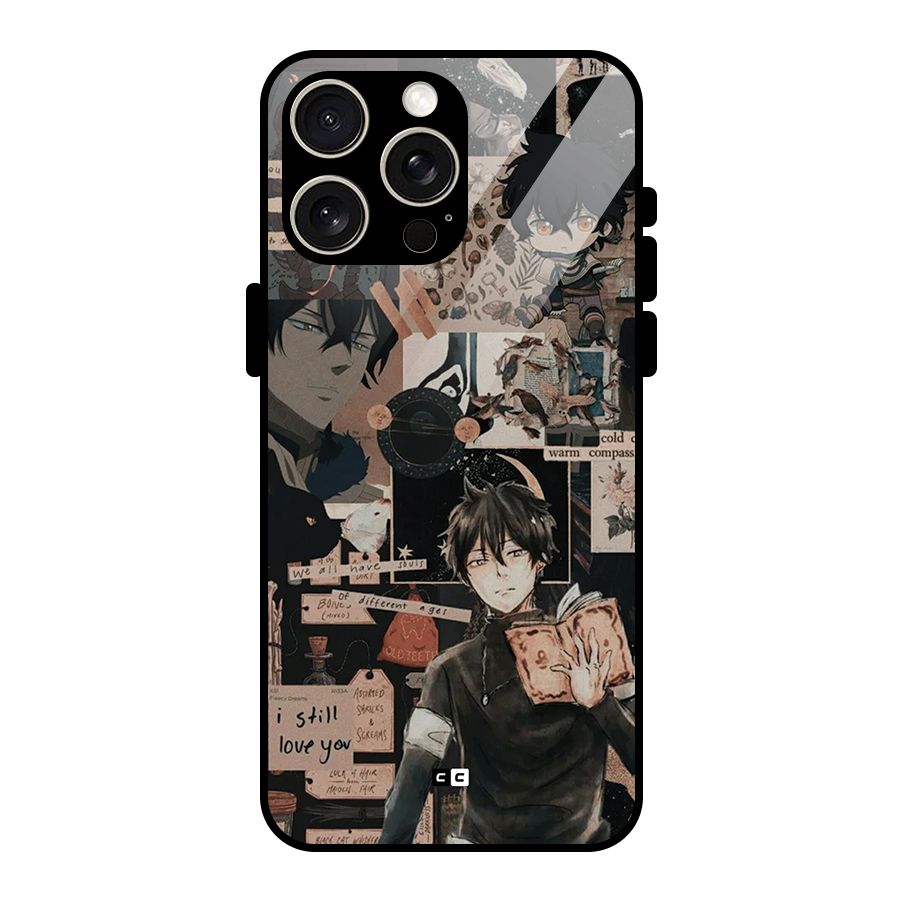 Yuno Collage Glass Back Case for iPhone 15 Pro Max