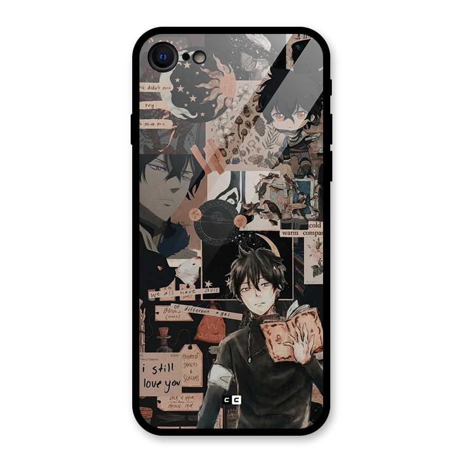 Yuno Collage Glass Back Case for iPhone SE 2022