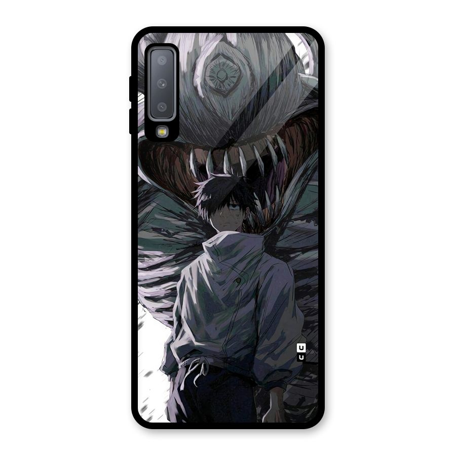 Yuta Strongest Curse User Glass Back Case for Galaxy A7 (2018)