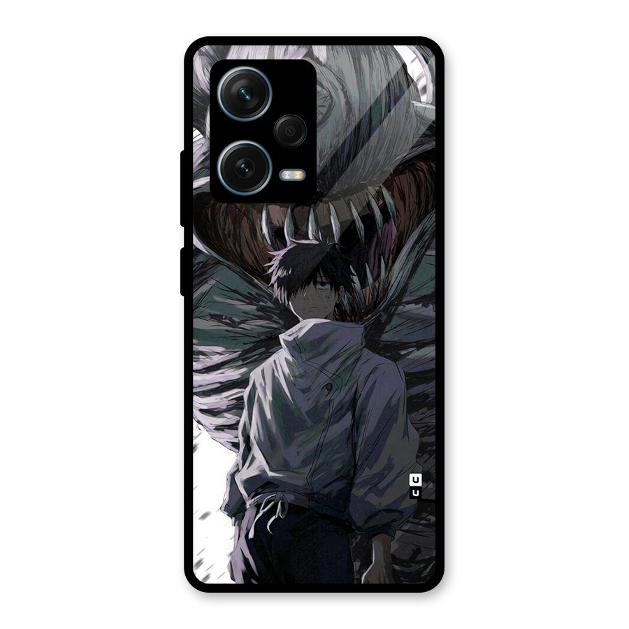 Yuta Strongest Curse User Glass Back Case for Redmi Note 12 Pro Plus 5G