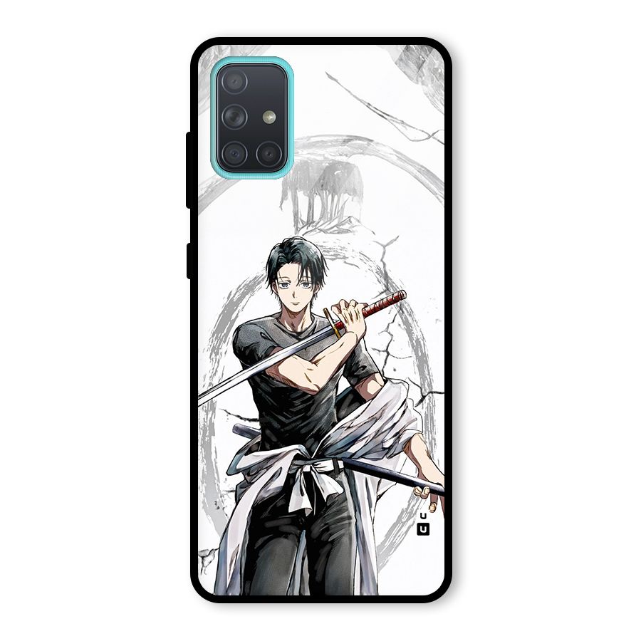 Yuta With Katana Glass Back Case for Galaxy A71