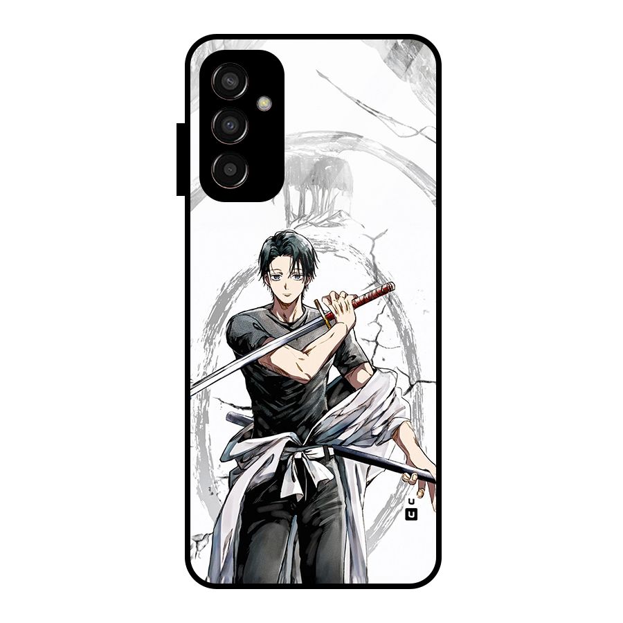 Yuta With Katana Glass Back Case for Galaxy F13
