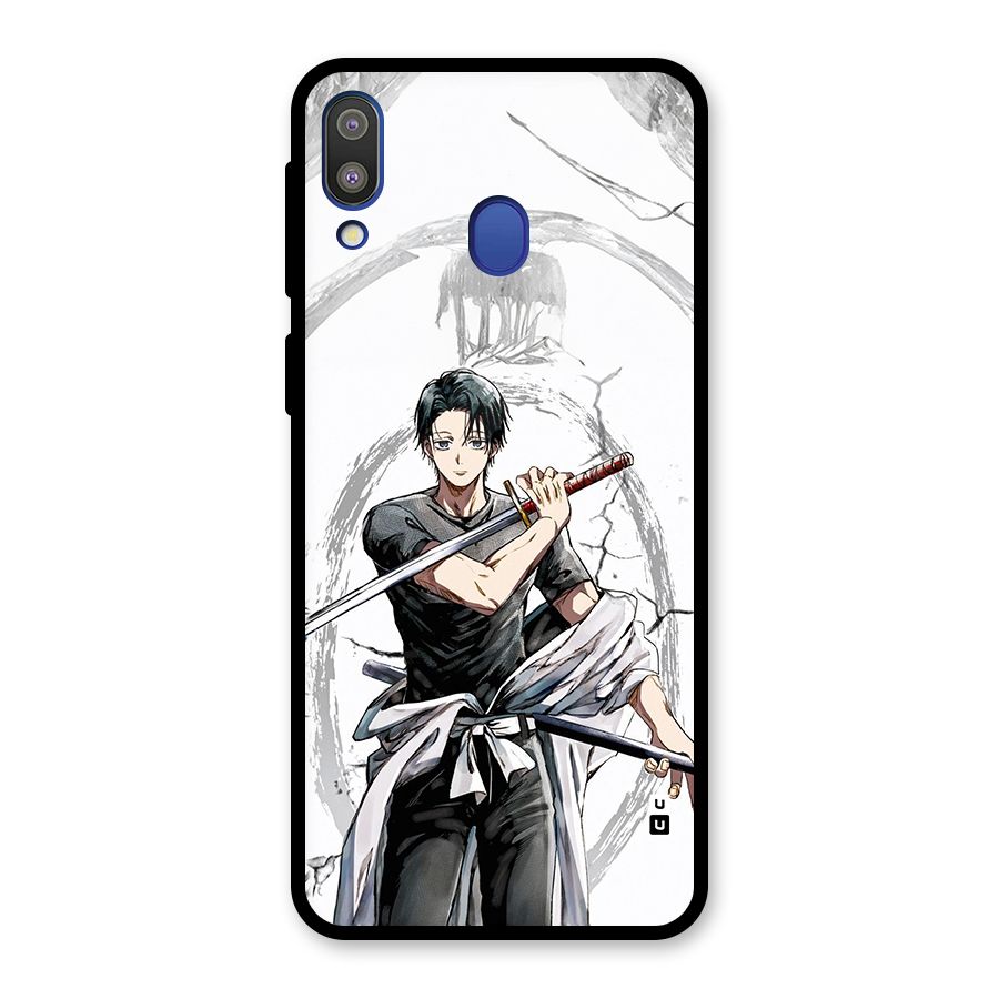 Yuta With Katana Glass Back Case for Galaxy M20