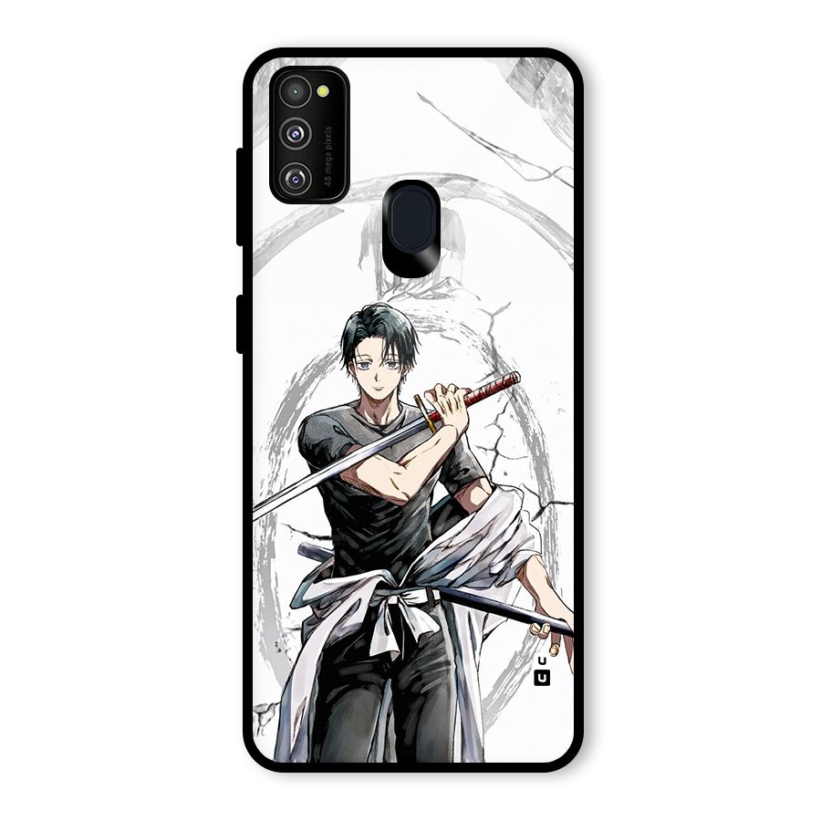 Yuta With Katana Glass Back Case for Galaxy M30s