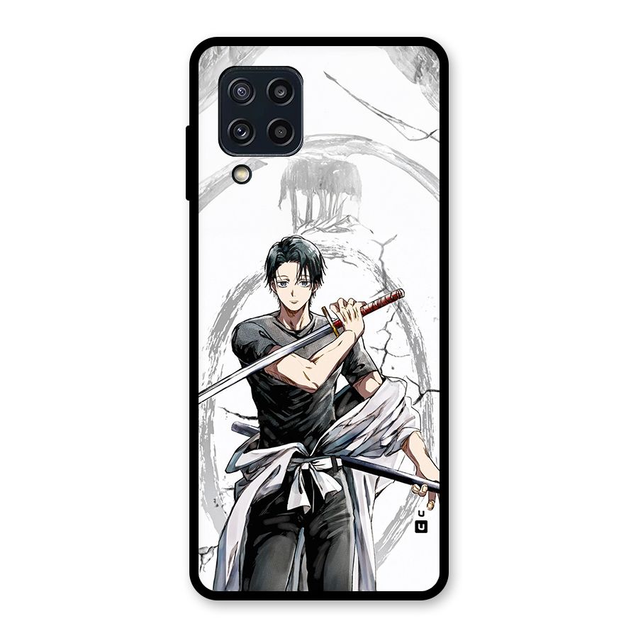 Yuta With Katana Glass Back Case for Galaxy M32