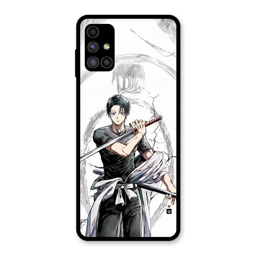 Yuta With Katana Glass Back Case for Galaxy M51