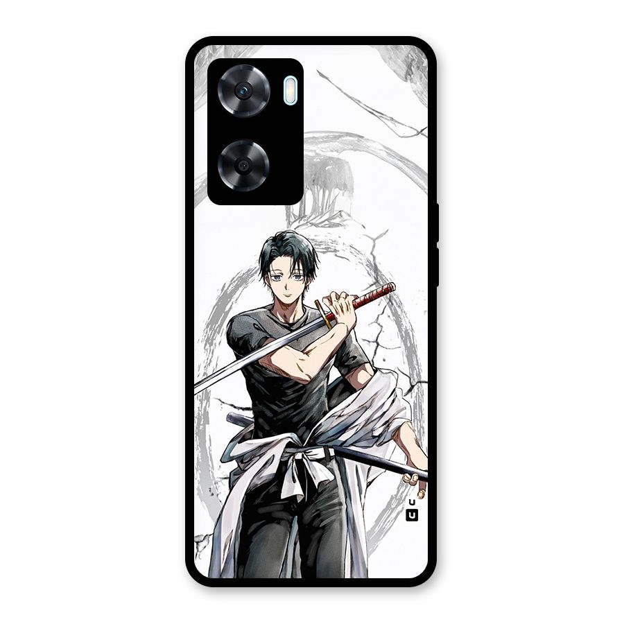 Yuta With Katana Glass Back Case for Oppo A77