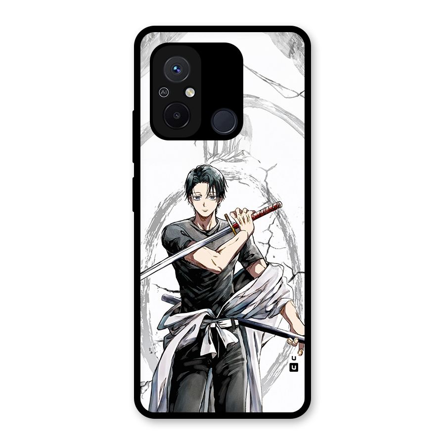 Yuta With Katana Glass Back Case for Redmi 12C